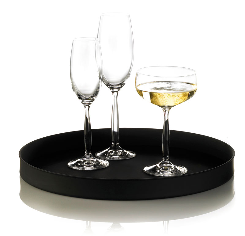 Serveringsbakke med opera cocktail og champange glas, Erik Bagger
