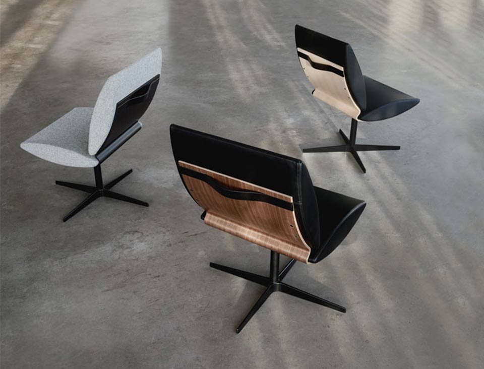 3 varianter af city chair two af Erik Bagger Furniture